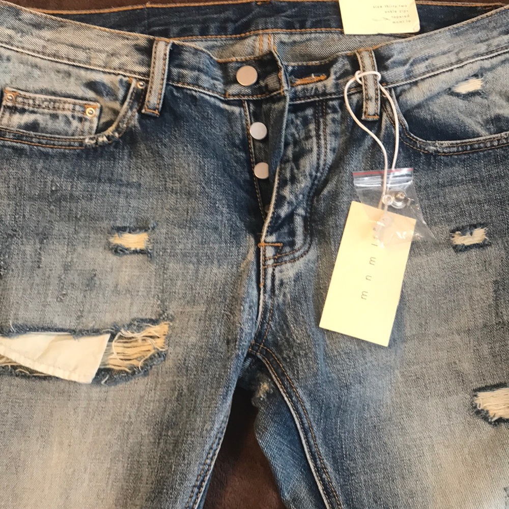 MNML Ankle Zips tapered blue Denim